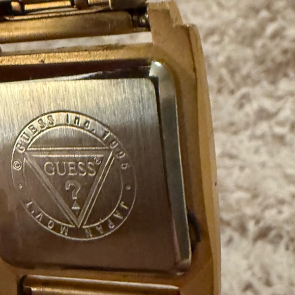 Vintage Guess Gold-Tone Textured Band Watch and Case main image 4